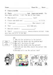 English Worksheet: Hospital Visit