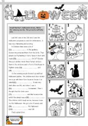 English Worksheet: Halloween story