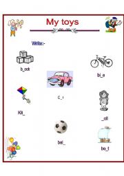 English worksheet: toys