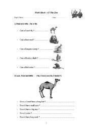 English worksheet: animal 