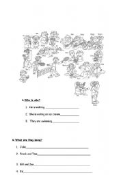 English Worksheet: present cont. tense