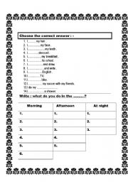 English worksheet: grade 4 grammer
