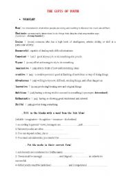 English Worksheet: Talented youth
