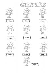 English Worksheet: colours for kids, for girls