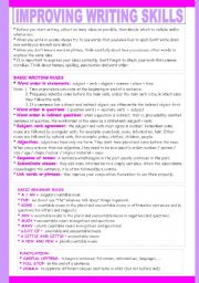 English Worksheet: IMPROVING WRITING SKILLS 1/2