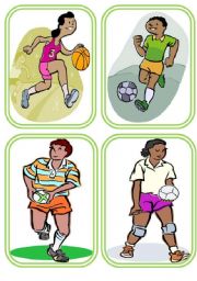 English Worksheet: Sports Flashcards- Set of 16- 4 PAGES