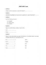 English worksheet: Past Simple test