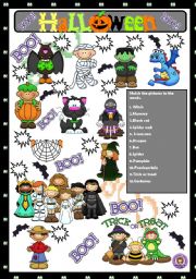 English Worksheet: HALLOWEEN - MATCHING