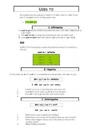 English Worksheet: USED TO