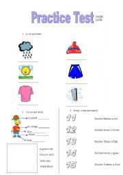 English Worksheet: THE WEATHER AND CLOTHES  