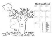 English Worksheet: Autumn - stick the right card