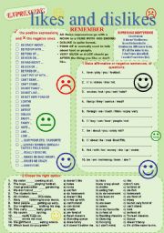 English Worksheet: Likes and Dislikes