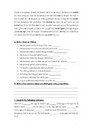 English Worksheet: prepositions - football