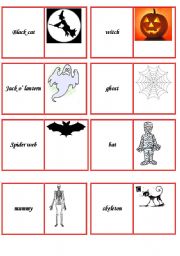 English Worksheet: Halloween domino part 1