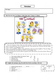 English Worksheet: family members