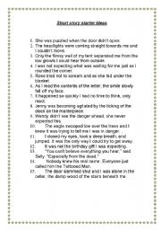 English Worksheet: Short story starter ideas