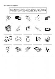 English Worksheet: food - matching exercise