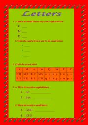 English Worksheet: The alphabet