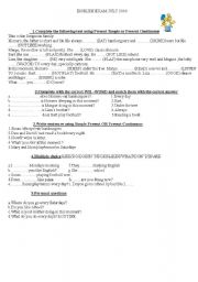 English Worksheet: present simple vs present continuous