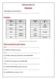 English worksheet: revision 