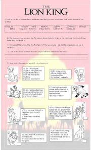 English Worksheet: THE LION KING