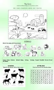 English Worksheet: FARM ANIMALS