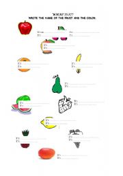 English worksheet: FRUITS