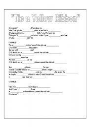 English worksheet: Tie a Yellow Ribbon