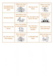 English Worksheet: Was&were- domino game_part1