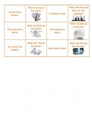 English Worksheet: Was&were- Domino game- part2