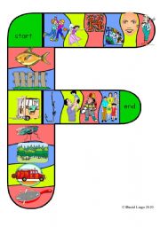 English Worksheet: Capital Track F in full color, black and white and blank.