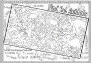 English Worksheet: FIND THE ANIMALS