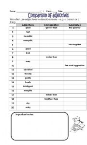 English Worksheet: Comparison