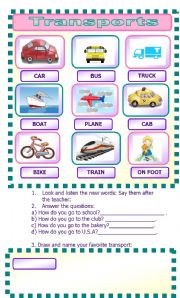 English Worksheet: transports