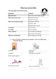 English Worksheet: Describing physical appearance