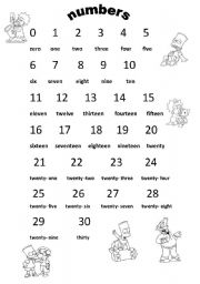 English Worksheet: NUMBERS