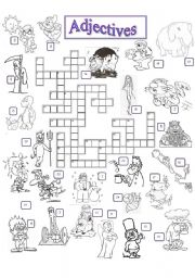 English Worksheet: Adjectives crossword