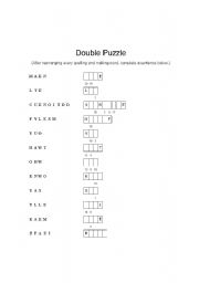 English worksheet: Double puzzle for the general words