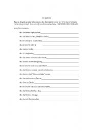 English worksheet: 20 Introduction Questions