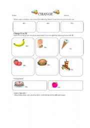 English Worksheet: Change