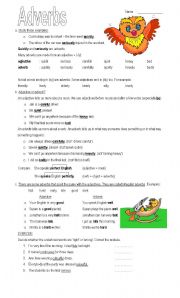 English Worksheet: ADVERBS