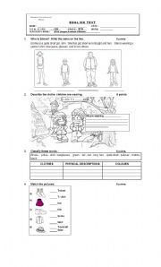 English Worksheet: Simple test about people  description 2/2