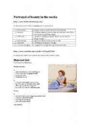 English Worksheet: Webquest - Portrayal of Beauty in the Media