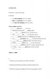 English Worksheet: when/while workshet