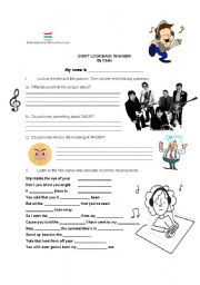 English Worksheet: Listening Activities - Dont look back in anger - Oasis