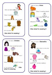 English Worksheet: clothes personal statement speaking cards