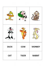 English worksheet: Animals card part 2
