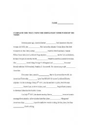 English worksheet: exercise for the past simple tense