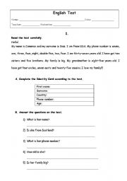 English Worksheet: teste