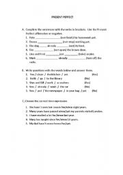 English Worksheet: Present Perfect sentences